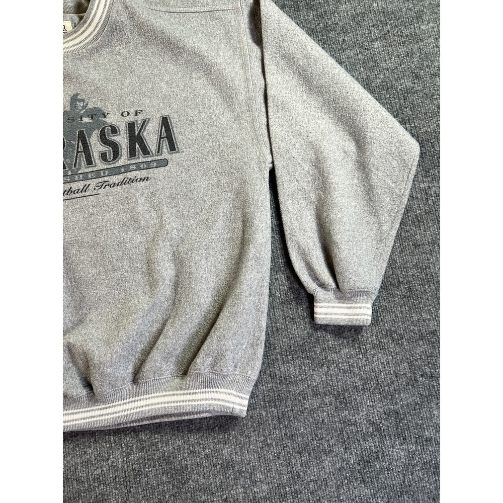 Vintage Nebraska Football Sweatshirt Mens Medium Gray Gear Sports Crewneck Logo - Picture 5 of 9